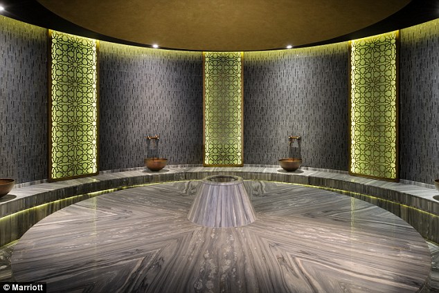 Time for relaxation: A hammam Turkish bath - a type of steam bath - in the hotel spa 